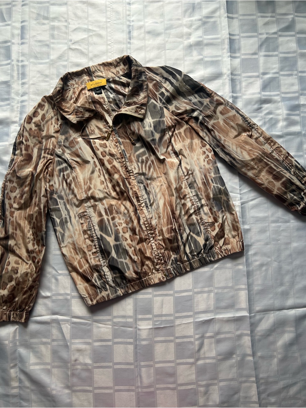 St. John Safari Print Light Weight Wind Breaker Jacket